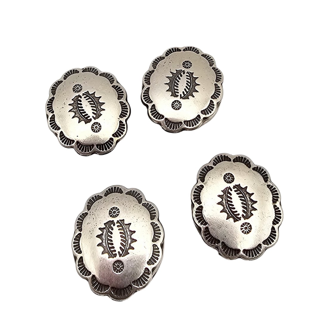 Navajo Sterling Silver Stamped Button Covers Lot Of 4 16.2 G (1 of 4)