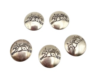 Southwestern Sterling Silver Bronco With Rider Button Covers Lot Of 5 18.1 G