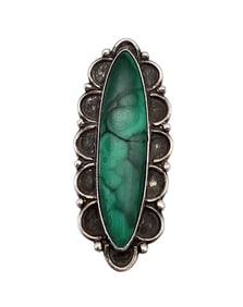 Native Turquoise Sterling Silver Ring Size 5 13.1 G
