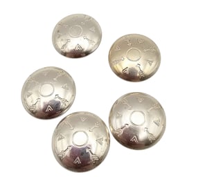 Native Sterling Silver Arrow Design Button Cover Tops Lot Of 5 11.8 G