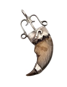 Native Bear Claw Sterling Silver Pendant 4.7 G