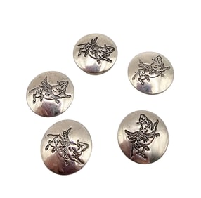 Native Sterling Silver Bull With Rider Button Covers Lot Of 5 18 G