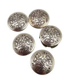 Native Sterling Silver Stamp Work Button Covers Lot Of 5 17.3 G