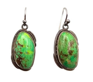 Barse Southwestern Turquoise Sterling Silver Dangle Earrings 10 G