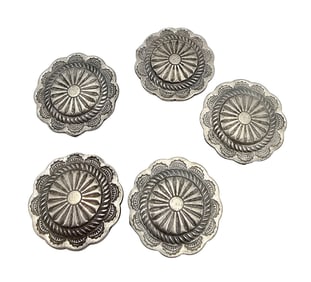 Southwestern Nickel Silver Concho Style Button Covers 35.6 G