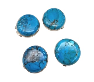 Southwestern Faux Turquoise Button Covers Lot Of 4