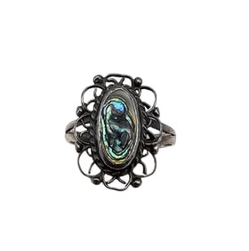 Mexico Abalone Sterling Silver Ring Size 4.75 2.1 G