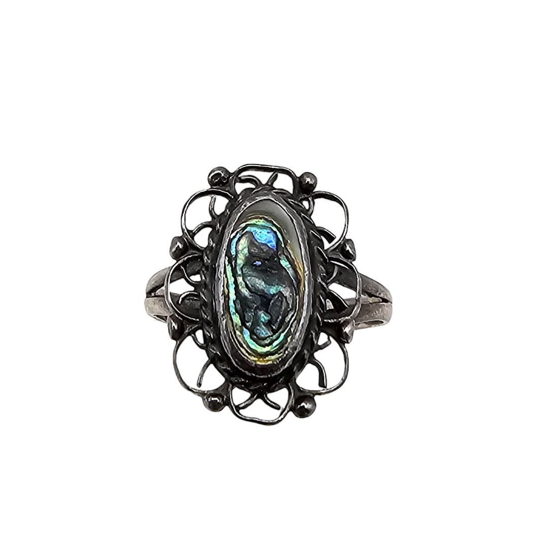Mexico Abalone Sterling Silver Ring Size 4.75 2.1 G: Mexico Abalone Sterling Silver Ring Size 4.75 2.1 G