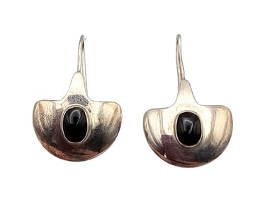 MF Onyx Sterling Silver Dangle Earrings 5.2 G