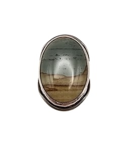 Kolondy Agate Sterling Silver Ring Size 5.75 8 G