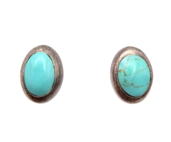 ATI Mexico Turquoise Sterling Silver Earrings 5.1 G