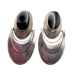 NF Onyx Sterling Silver Dangle Earrings 10 G