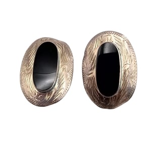 ND Onyx Sterling Silver Earrings 8.9 G