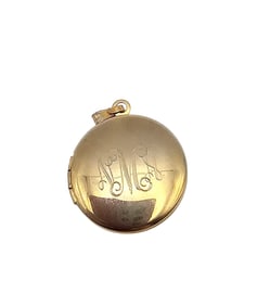 Vintage Gold Filled Monogram Locket Pendant 3.4 G