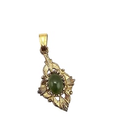 Vintage Jade Gold Filled Pendant 0.7 G