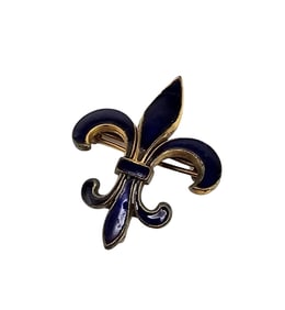 Victorian Vintage Signed Gold Filled Fleur De Lis Brooch 3.3 G