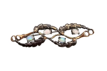 Victorian Vintage Opal Gold Filled Brooch 4.9 G