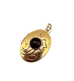 Rhinestone Gold Filled Locket Pendant 1.4 G