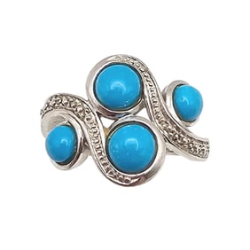 EA Turquoise Sterling Silver Ring Size 4.75 4.2 G