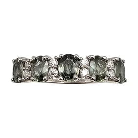 D'Joy Sapphire Sterling Silver Cocktail Ring Size 9.25 3.2 G