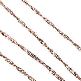 BBJ. Rose Gold Over Sterling Silver Twist Chain Necklace 2.1 G