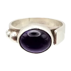 RM Amethyst Sterling Silver Ring Size 6.75 5.1 G