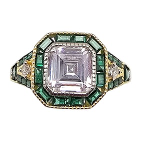 S Rhinestone Sterling Silver Cocktail Ring Size 8.5 3.7 G
