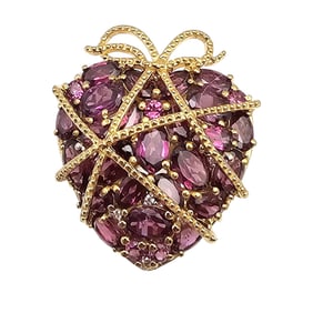 GP Amethyst Gold Over Sterling Silver Heart Ring Size 9.5 10.8 G