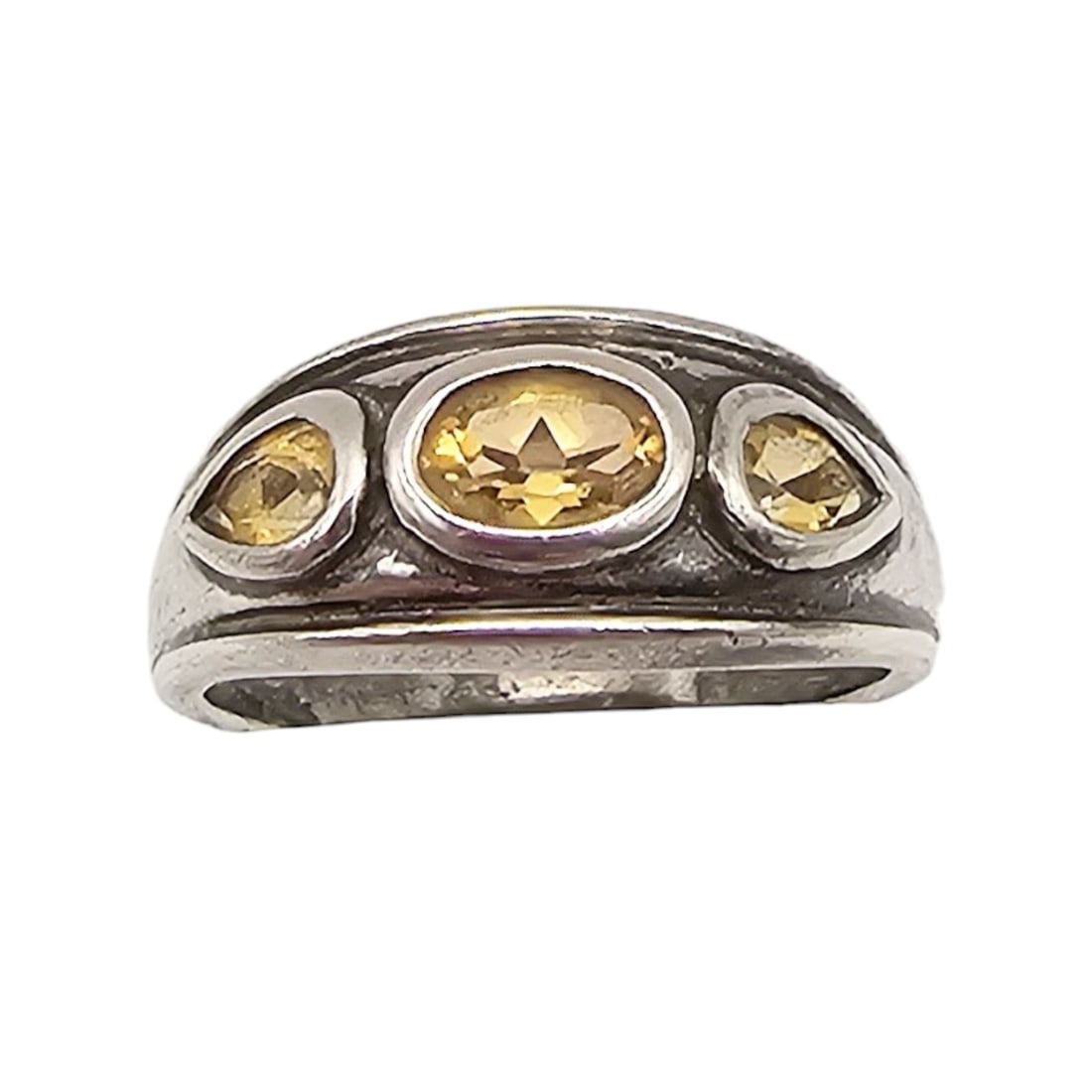 F Citrine Sterling Silver Ring Size 7 3.7 G: F Citrine Sterling Silver Ring Size 7 3.7 G