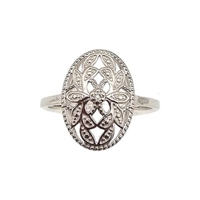 Diamond Sterling Silver Cocktail Ring Size 8.5 1.8 G