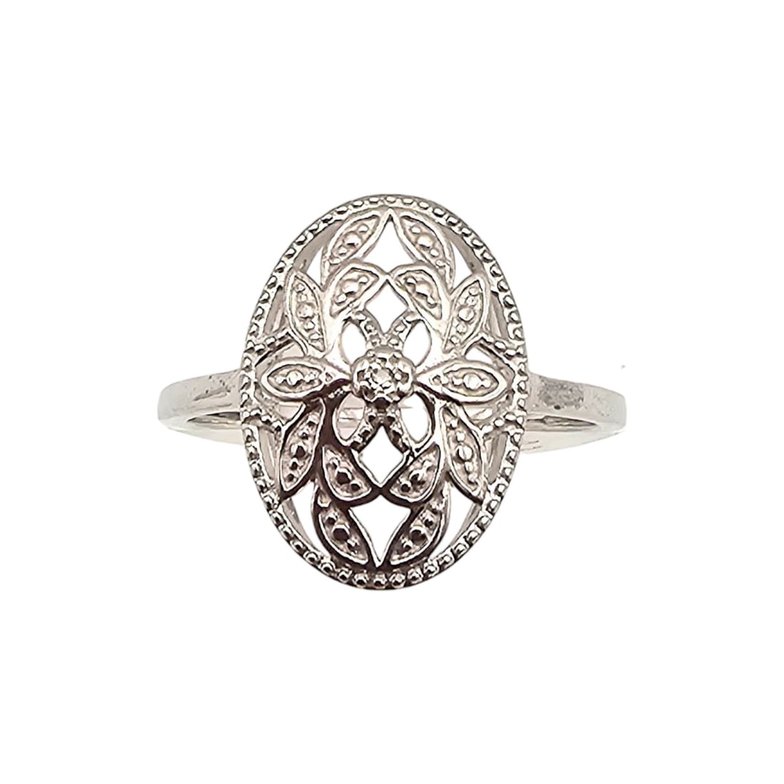 Diamond Sterling Silver Cocktail Ring Size 8.5 1.8 G (1 of 4)