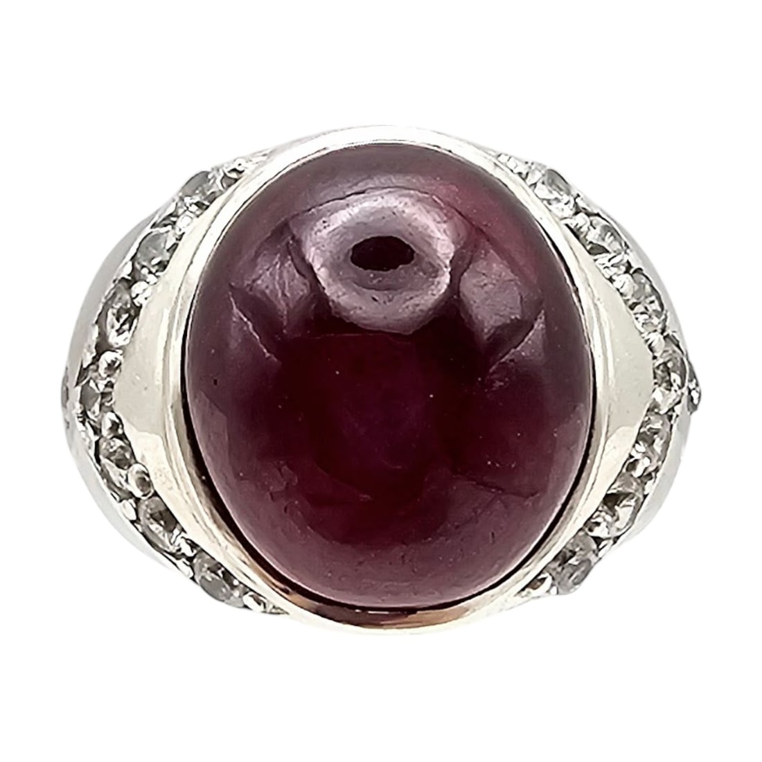 D'Joy Ruby White Sapphire Sterling Silver Ring Size 10 12.7 G (1 of 4)