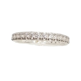 D'Joy Cubic Zirconia Sterling Silver Eternity Ring Size 8.5 2.1 G