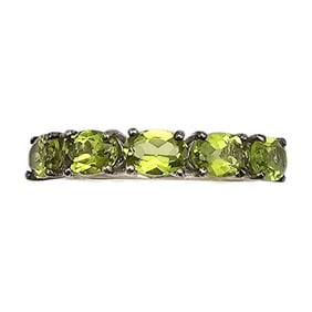 D'Joy Peridot Sterling Silver Cocktail Ring Size 9.5 3.5 G