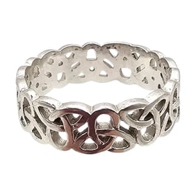 Sterling Silver Celtic Triquetra Knot Ring Size 6.5 3 G