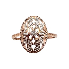 D'Joy Diamond Sterling Silver Two-Tone Ring Size 8.75 1.8 G