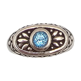 CNA Topaz Sterling Silver Ring Size 9.5 10 G
