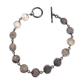 Sterling Silver Dot Toggle Bracelet 7.2 G