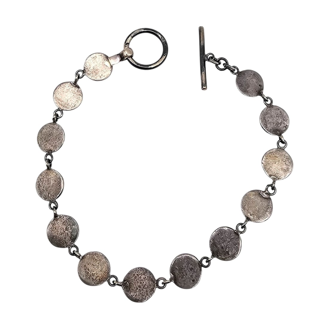 Sterling Silver Dot Toggle Bracelet 7.2 G (1 of 3)