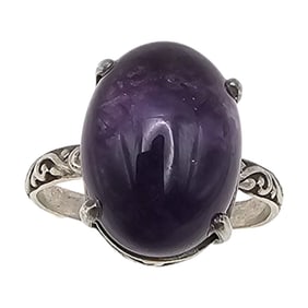 Amethyst Sterling Silver Ring Size 9.5 5.2 G