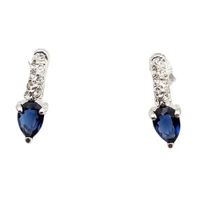 Rhinestone Sterling Silver Earrings 2.2 G