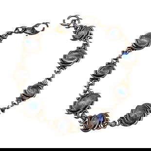 Moonstone Sterling Silver Bracelet 14.4 G: Moonstone Sterling Silver Bracelet 14.4 G