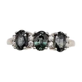 D'Joy Sapphire Sterling Silver Cocktail Ring Size 9.5 3.4 G