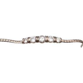 JC Clear Stone Sterling Silver Bracelet 9.1 G
