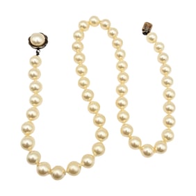 Pearl Sterling Silver Necklace 32.2 G