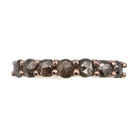 D'Joy Sapphire Rose Gold Over Sterling Silver Cocktail Ring Size 6.75 9.5 2.6 G
