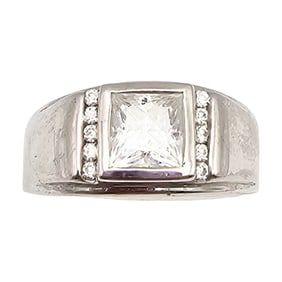 D'Joy Diamond Sterling Silver Cocktail Ring Size 9 6.9 G