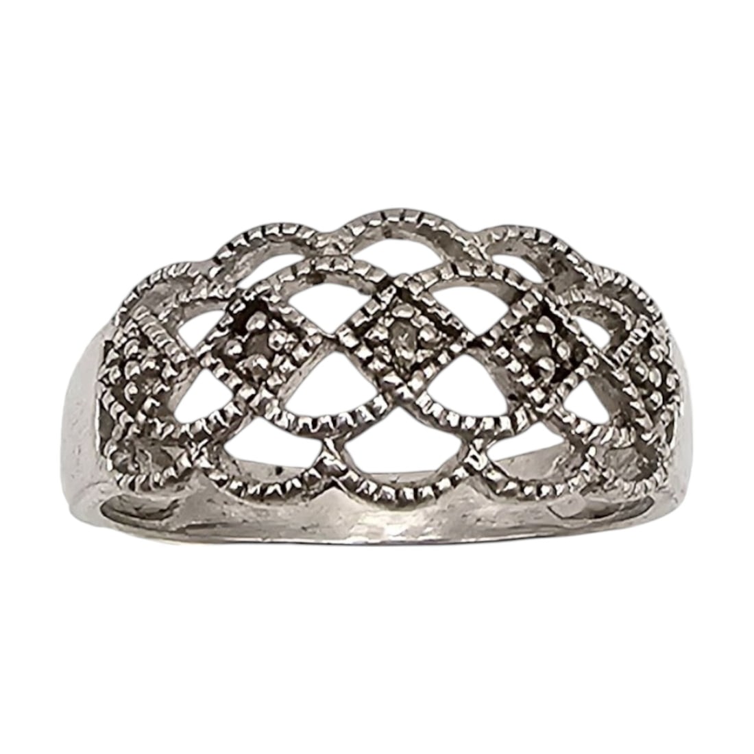 RJ Diamond Sterling Silver Cocktail Ring Size 9.75 3.6 G: RJ Diamond Sterling Silver Cocktail Ring Size 9.75 3.6 G