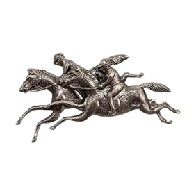 Vintage BEAU Sterling Silver Race Horse Brooch 3.2 G
