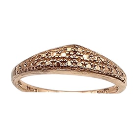 Ross Simons Diamond Rose Gold Over Sterling Silver Crown Ring Size 9.5 3 G